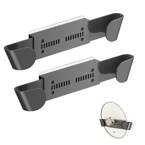Universal Pot Lid Holder Organizer for Cabinet - 2 Pack Pan Lid Organizers, Inside Door Wall Mount Pots Top Rack Gray - color: Gray