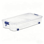 66 Quarts of Transparent Plastic Storage Box, with A Lockable Lid, Large Capacity Storage Box, Stackable and Durable, Suitable for Bedrooms, Garages, Tool Rooms, and Office Organization