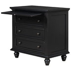 Modern Storage Wood Cabinet with 3-Drawer, Sofa Table Console Table End Table with Pull Out Tray, Accent Table Furniture for Entryway Living Room,Fully Assembly Bedside Table (Black) - color: Black