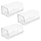 iDesign Stackable Open-Front Storage Bins for Kitchen and Pantry Organization - Set of 3 - Clear - style: Pack of 3