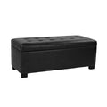 HomePop Large Tufted Storage Bench - Classic Black - color: Classic Black