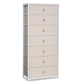 Crestlive Products Tall Dresser, 7-Drawer Wide Fabirc Storage Tower, Chests of Drawers - Vertical Organizer Unit for Bedroom, Hallway, Entryway, Nursery, Wood Top, Closets with Handles (Beige) - color: Beige, style: Wide-7 Drawers