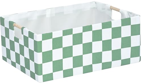 Storage Bin for Shelves Rectangle Closet Baskets Foldable Box with Handles, Gray Storage Bins, Storage Boxes for Home Office Car Dormroom - color: Sage