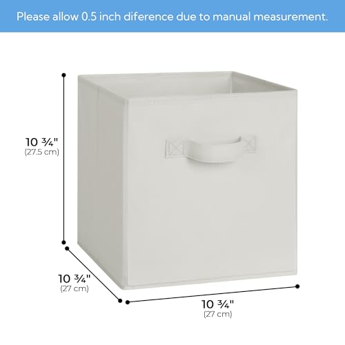 Cupic Cupid 11 Inch Storage Cube, Fabric Cube Storage Bin with Handles, Storage Cube Organizer for Clothes and Toys, Collapsible Cube Bins for Closet, Shelves, Nursery, 6-Pack, Light Gray - color: Light Gray, size: 11 Inch