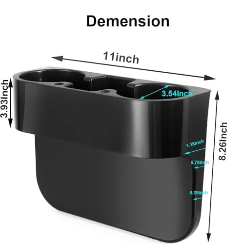 Heart Horse 2Pcs Cup Holder Portable Multifunction Vehicle Seat Cup Cell Phone Drinks Holder Box Car Interior Organizer (Black) - color: Black, size: 2 Pack