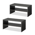 Whitmor Wood Stackable 2-Shelf Shoe Rack, 24 INCH, Espresso，2 Pack - color: Espresso, size: 24 INCH X2