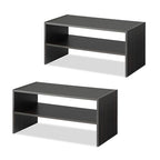 Whitmor Wood Stackable 2-Shelf Shoe Rack, 24 INCH, Espresso，2 Pack - color: Espresso, size: 24 INCH X2