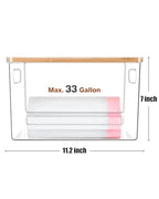 Trash Bag Holder, Acrylic Garbage Bag Dispenser with Bamboo Top, Extra Large Trash Bags Dispenser Under Sink for Kitchen, Pantry, Laundry Room, Cabinet Organizer and Storage (1 PACK) - size: XL-1 Pack