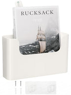 Hanging Wall Mount File Organizer Holder No Drilling Door Office Mail Supplies Storage Magazine Envelope Planner Wall Single Pocket Plastic (Off White)
