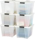IRIS USA 54 Quart Stackable Plastic Storage Bins with Lids and Latching Buckles, 6 Pack - Pearl, Containers with Lids and Latches, Durable Nestable Closet, Garage, Totes, Tubs Boxes Organizing - size: 54 Qt, style: 6 Pack