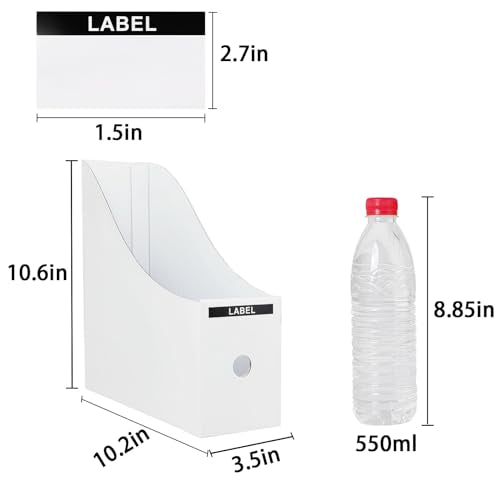 Limitliho 24 Pack Cardboard Magazine Holder, Magazine File Holder for Home, Office, Desk, 10.6'' H×10.2'' L ×3.5''W Magazine Storage Box (12 Pack White and 12 Pack Black) - color: Black and White