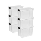 Sterilite 6-Pack 30 Quart Ultra Latch Box, Clear Storage Organizer Bins with Latching Lids - Stackable Plastic Containers for Home Organization in Garage, Attic, Basement, and Closet - size: 30 Quart