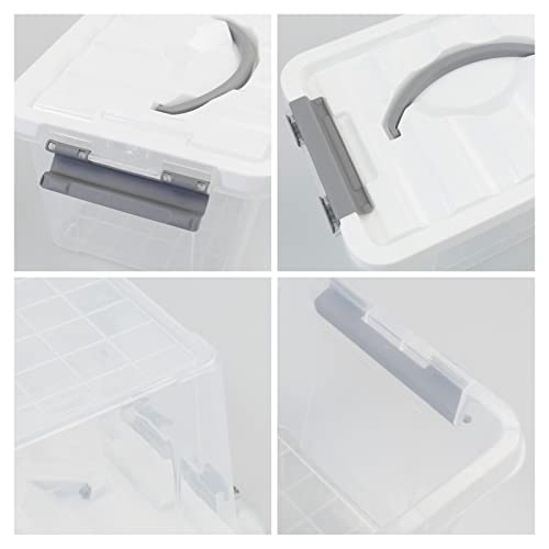 Saedy Clear Plastic Storage Bins/Containers, Multi-purpose Storage Box 6 Quart, Set of 2 - color: Grey