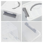 Saedy Clear Plastic Storage Bins/Containers, Multi-purpose Storage Box 6 Quart, Set of 2 - color: Grey
