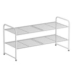 SUFAUY 2-Tier 33" Wide Shoe Rack, Closet Metal Wire, Stackable, Gray - color: Grey, size: 2 Tier