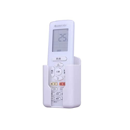 Pack of 2 Fashion Remote Control Holders Self Adhesive Wall Mount Air Conditioner Media Storage Racks Organizers (White)
