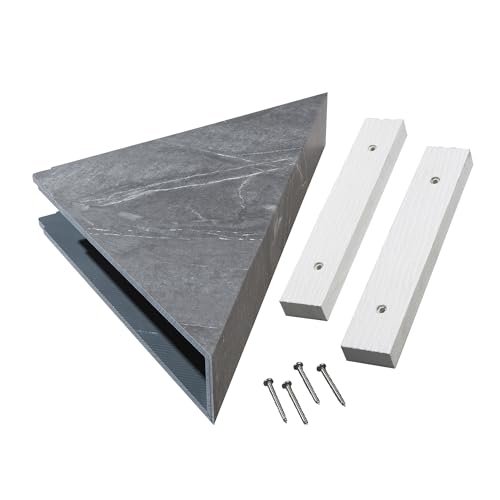 Palisade Vinyl Waterproof Corner Shower Shelf in Cracked Slate/Urban Quarry - color: Cracked Slate/Urban Quarry