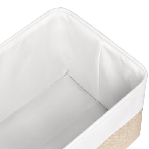 Kntiwiwo Foldable Storage Bin Collapsible Fabric Storage Basket Cube with Durable Handles Closet Organizer Bins for Organizing Shelves Drawers, Set of 3, 17" x 11.8" x 9.8", Beige - color: Beige, size: 17" x 11.8" x 9.8"