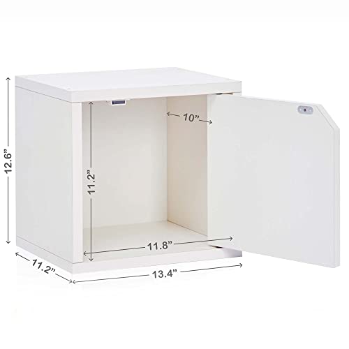 Way Basics Closet Organizer and Storage - Modular Connect Door Cube (Tool-free Assembly),11.2"D x 11.2"W x 12.6"H, White - color: White
