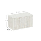 Household Essentials Small Handwoven Paper Rope Wicker Basket with Lid, White (Pack of 6) - color: White, size: Small (Pack of 6)