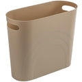 rejomiik Small Trash Can, 3.5 Gallon Slim Garbage Can Plastic Waste Basket with Handles Container Bin for Narrow Spaces Bathroom, Bedroom, Kitchen, Office at Home, Khaki - color: Khaki, size: 1 pack
