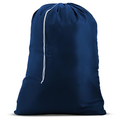 Handy Laundry Heavy Duty Nylon Laundry Bag, 22 x 32 Inch, Durable Drawstring Closure, Machine Washable, Hamper Liner or Storage Bag, Navy Blue - color: Navy Blue, size: 22" x 32"