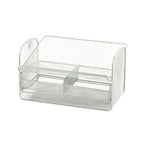 Safco Onyx Phone and Utility Tray with Drawer, Desktop Organizer, Durable Steel Construction, Silver - color: Silver