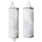 TOGETRUE Plastic Bag Holder, Mesh Grocery Bag Holder Hanging Storage Bag Dispenser (White 2 Packs) - color: White 2 Packs