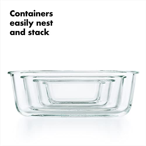 OXO Good Grips 3.5 Cup Smart Seal Airtight Glass Rectangle Food Storage Container - size: 3.5 Cup, style: Glass