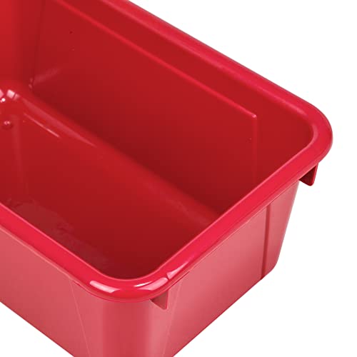 Storex Small Cubby Bins, Pack of 5, 12.2 x 7.8 x 5.1 Inches, Red (62415U05C) - color: Red, style: Bin Only
