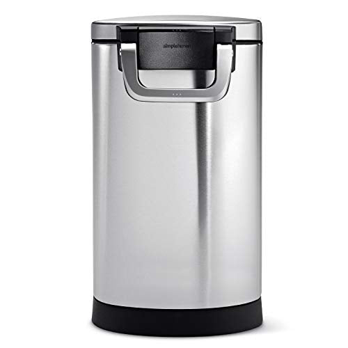 simplehuman 25 Liter, 27 lb / 12.2 kg Medium Pet Food Storage Container for Dog Food, Cat Food, and Bird Feed, Brushed Stainless Steel - color: Brushed Stainless Steel, size: Medium