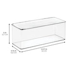 iDesign Plastic Stackable Hinged-Lid Storage Box for Kitchen, Bathroom, or Office - Set of 6 - Clear - style: Pack of 6