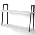 SRIWATANA Floating Wall Shelves, Rustic Wood Shelves Book Shelves Wall Mounted Ideal Room Decor (White) - color: White