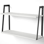 SRIWATANA Floating Wall Shelves, Rustic Wood Shelves Book Shelves Wall Mounted Ideal Room Decor (White) - color: White