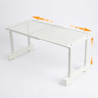 Expandable Cabinet Shelf Orgnizers, Stackable Kitchen Counter Shelves, Adjustable Height Pantry Cupboard Shelf, for Bathroom, Wardrobe, Under Sink Countertop (1)