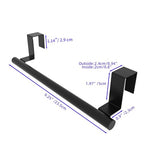 Cabinet Door Towel Bar - Single, Stainless Steel & Matte Black Over Cupboard Door Towel Holder - color: Black - 1 Pack