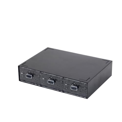 Desktop drawers, stackable plastic drawers, stationery and office supplies (Black, 3 Compartment) - color: Black, size: 3drawers