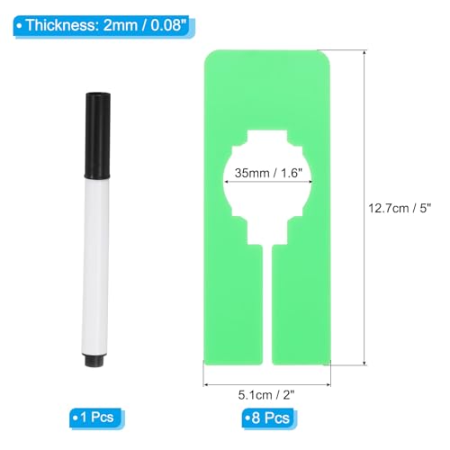 PATIKIL Clothes Dividers for Hanging Clothes, 8 Pack Rectangle Clothing Rack Dividers Blank Labels Sorting Separator with Marker Pen for Closet, Green - color: Green