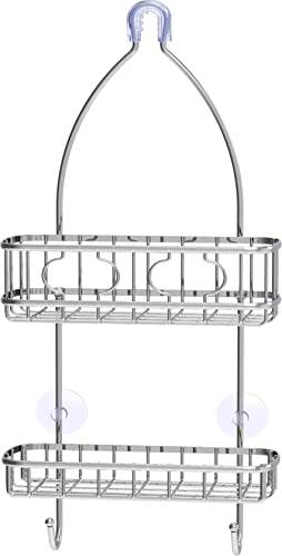 Simple Houseware Bathroom Hanging Shower Head Caddy Organizer, Chrome (22 x 10.2 x 4.2 inches) - color: Chrome, size: Medium
