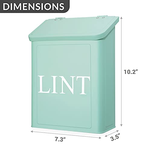 Calindiana Modern Farmhouse Metal Lint Bin for Laundry Room, Mint, 10L - color: MINT