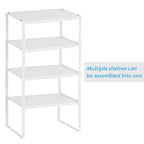 NEX Kitchen Cabinet and Counter Pantry Shelf Organizer, Expandable & Stackable, White - color: White