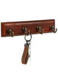 CypherX Key Holder Wall Mount Adhesive, Easy Removal Super Adhesive Tapes, No Damage Small Key Rack with 4 Hooks for Entryway Door Bathroom and Kitchen (Brown) - color: Brown-S