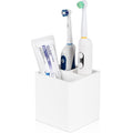 Diatomite Toothbrush Holders for Bathrooms, Electric Toothbrush and Toothpaste Holder 3 Slots Tooth Brush Organizer for Bathroom Countertop, Shower, Vanity - White - color: White