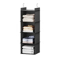 YOUDENOVA Hanging Closet Organizer, 4-Shelf Closet Hanging Shelves, Black - color: Black, size: 4-Tier