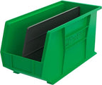 Akro-Mils 30265 AkroBins Plastic Storage Bins, Space-Saving Stackable Bins for Garage, Pantry, Craft Organization, 18-Inch x 8.25-Inch x 9-Inch, Green, 6-Pack - color: Green