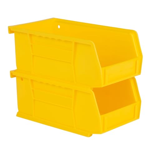 Hudson Exchange 7-1/2" x 4" x 3" (12 Pack) Plastic Stackable Storage Bin and Hanging Container, Yellow - color: Yellow, size: 12 Pack