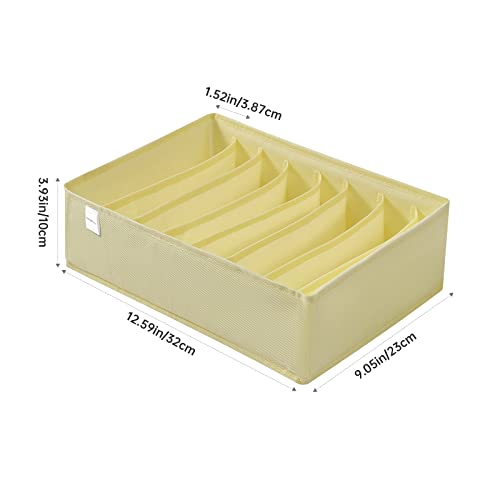 4 Packs T-shirt Drawer Organizers for Clothing,8 Grids Compartment Wardrobe Storage Box, Washable Clothes Organizer for Folded Clothes, Legging, Silk Scarve-Beige - color: Beige, size: 8 GRIDS-SMALL SIZE