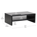 Mind Reader Monitor Stand with Phone Slot and Storage Shelf, Desktop Riser, 88 lb Capacity, MDF Wood, Black