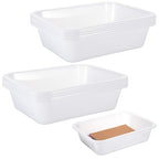 10 Pcs Flat Storage Organizer Trays, Plastic Letter Size Stackable Paper Tray File Book Organizer for Classroom Office, Arts and Crafts, 13.1x9.65x3.15 Inch, White