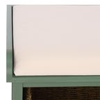 SAFAVIEH Home Collection – Lonan Dusty Green Storage Bench with Seat Cushion, 3 Basket Drawers, Coastal Farmhouse Entryway Design (AMH5733J) - color: Dusty Green
